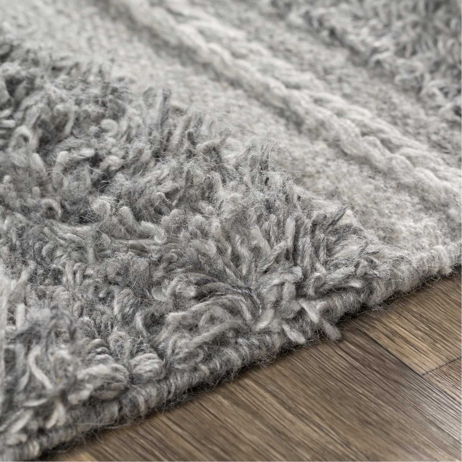 Lugano Hand Woven Rug in Medium Gray, Black, Cream