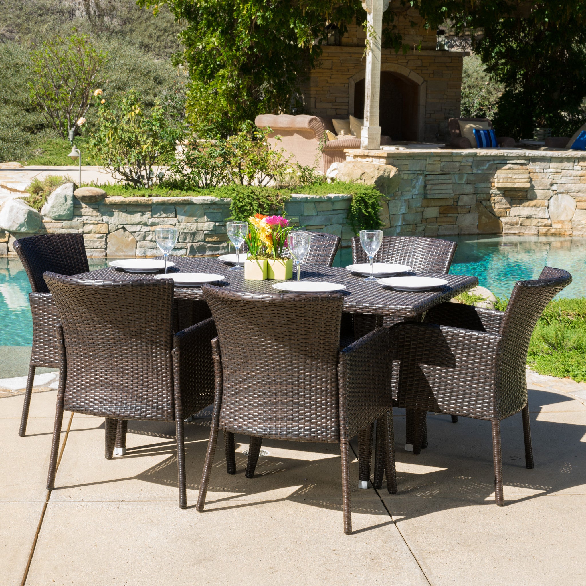 Maple Outdoor 7-piece Wicker Dining Set