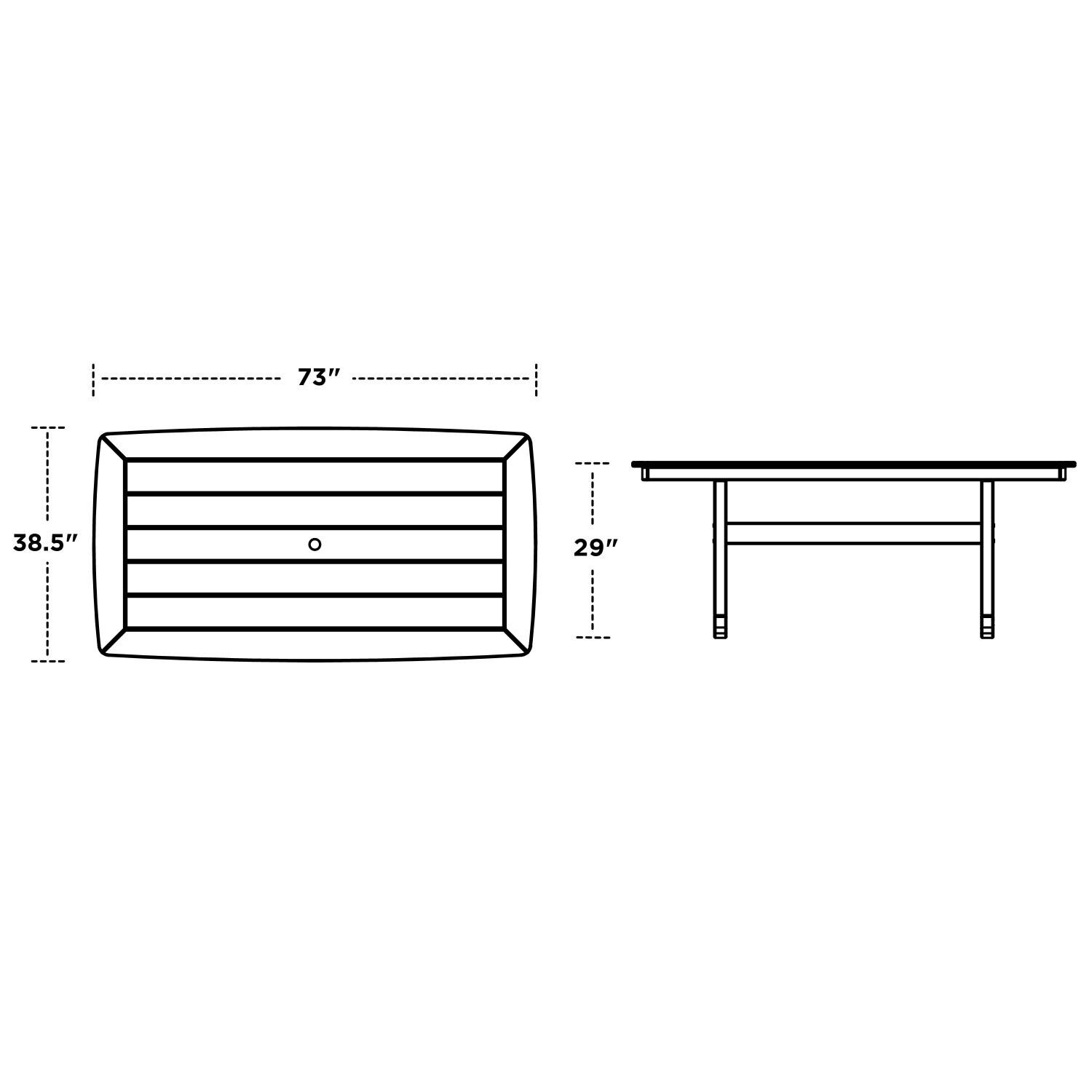 POLYWOOD Vineyard 7-Piece Nautical Trestle Dining Set