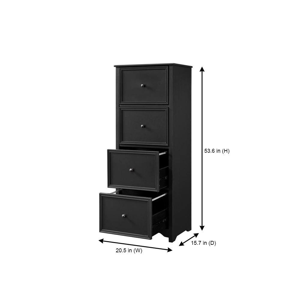 Home Decorators Collection Bradstone 4 Drawer Charcoal Black File Cabinet JS-3422-B