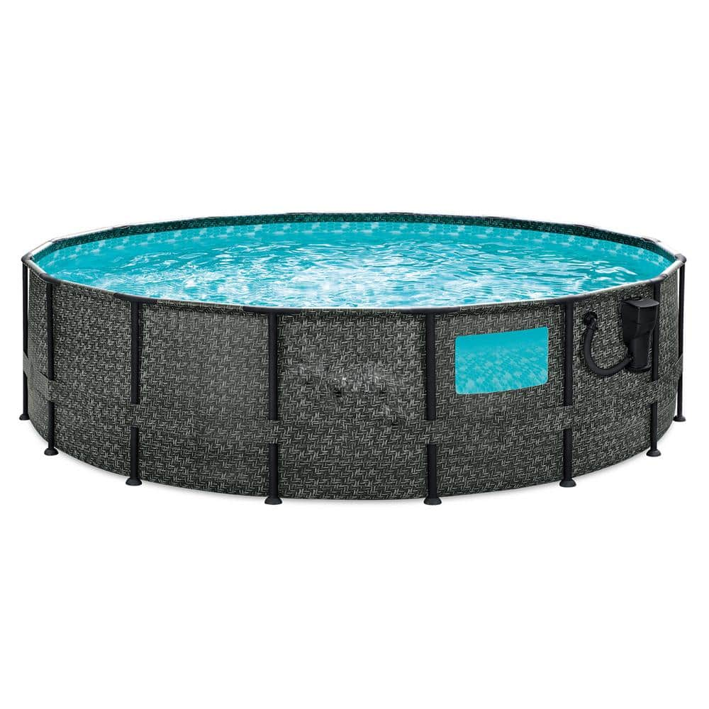 Summer Waves Elite 16 ft. x 48 in. Above Ground Round Metal Frame Pool Set with Pump P8A01648B-SW