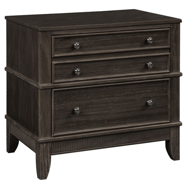 Wood 3-Drawer Classic Nightstand， Vintage Style Bedroom Storage Cabinet - - 37893709