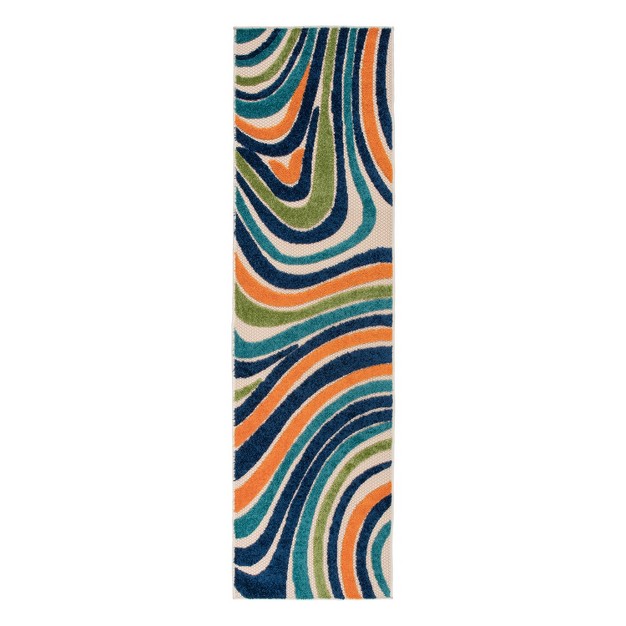 World Rug Gallery Modern Waves Indoor outdoor Area Rug