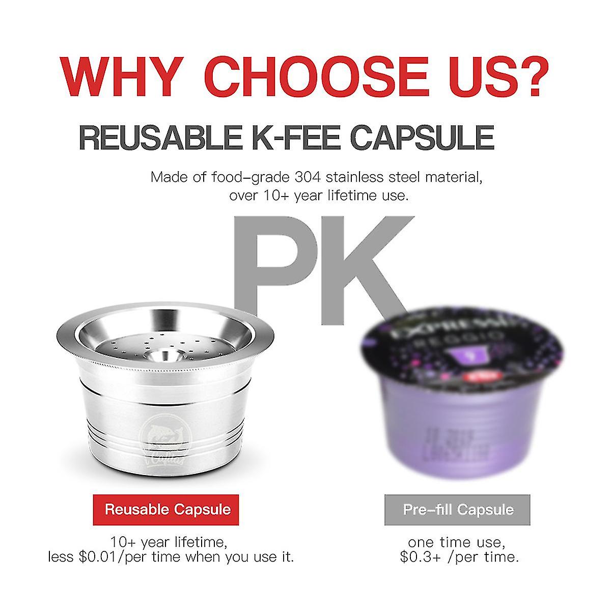 For K-fee Espresso S Able Reusable Metal S Pods