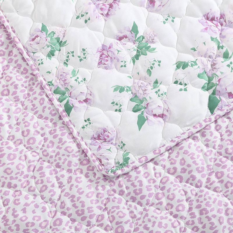 Betsey Johnson Blooming Roses Purple Quilt Set