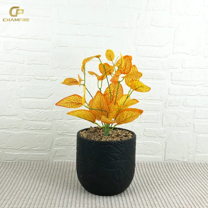 Modern Unique Sculpture Design Black Bonsai Ceramic Flower Planter Home Gardening Supplies Decor Flower Pot