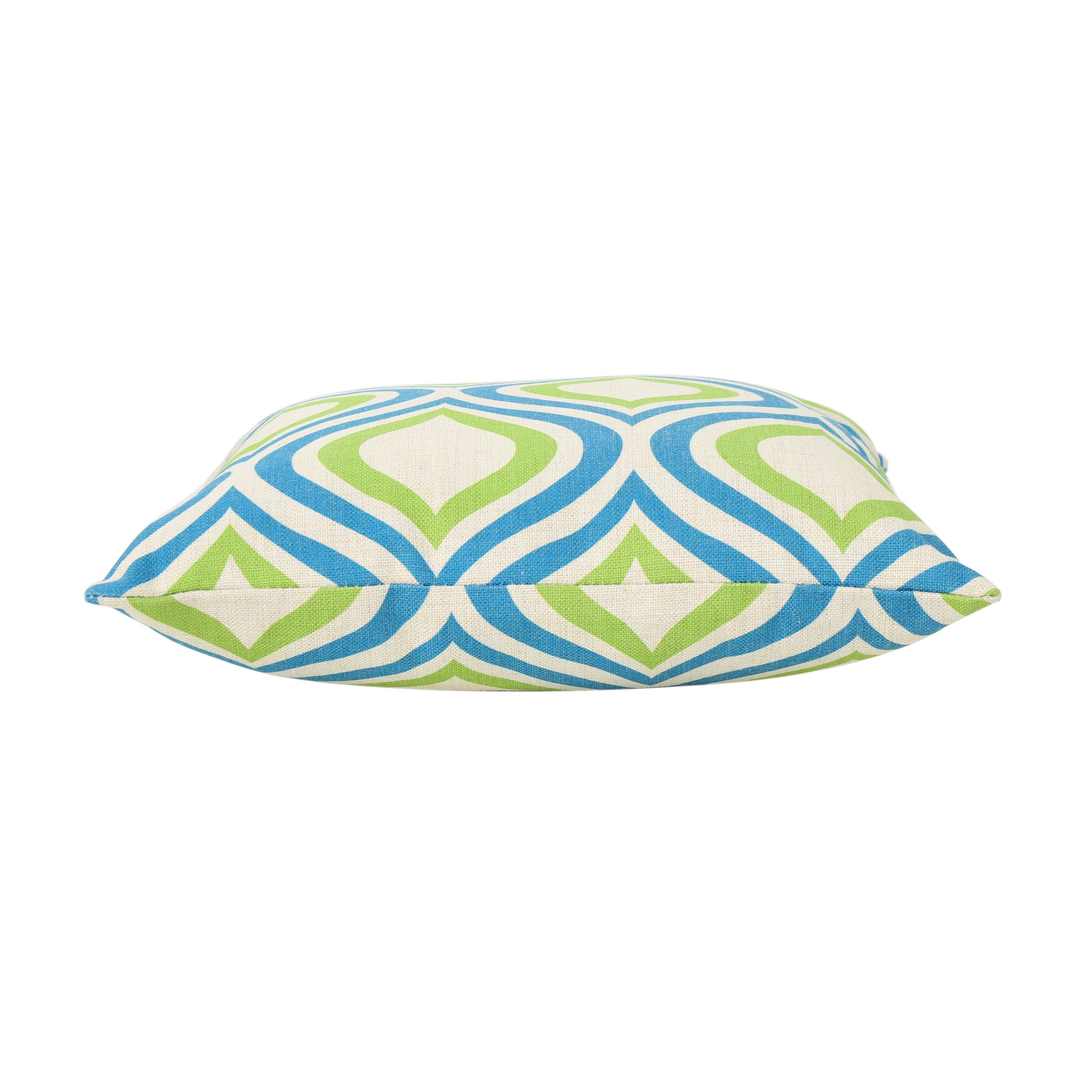 Larissa Outdoor 18-inch Water Resistant Square Pillows, Blue and Green