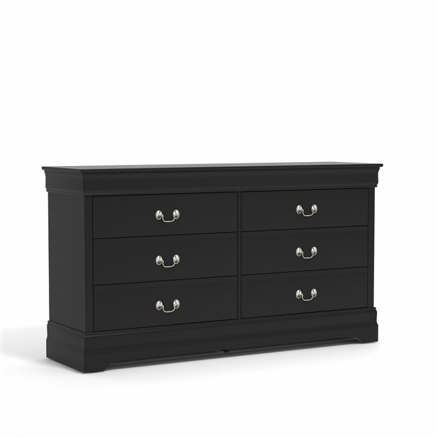 Galano Ireton 6 drawer Dresser 32 0 In 58 2 In 15 7 In In White Black Gray