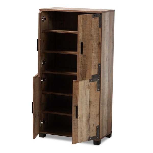 Cyrille Rustic 4-door Shoe Cabinet - - 31520869