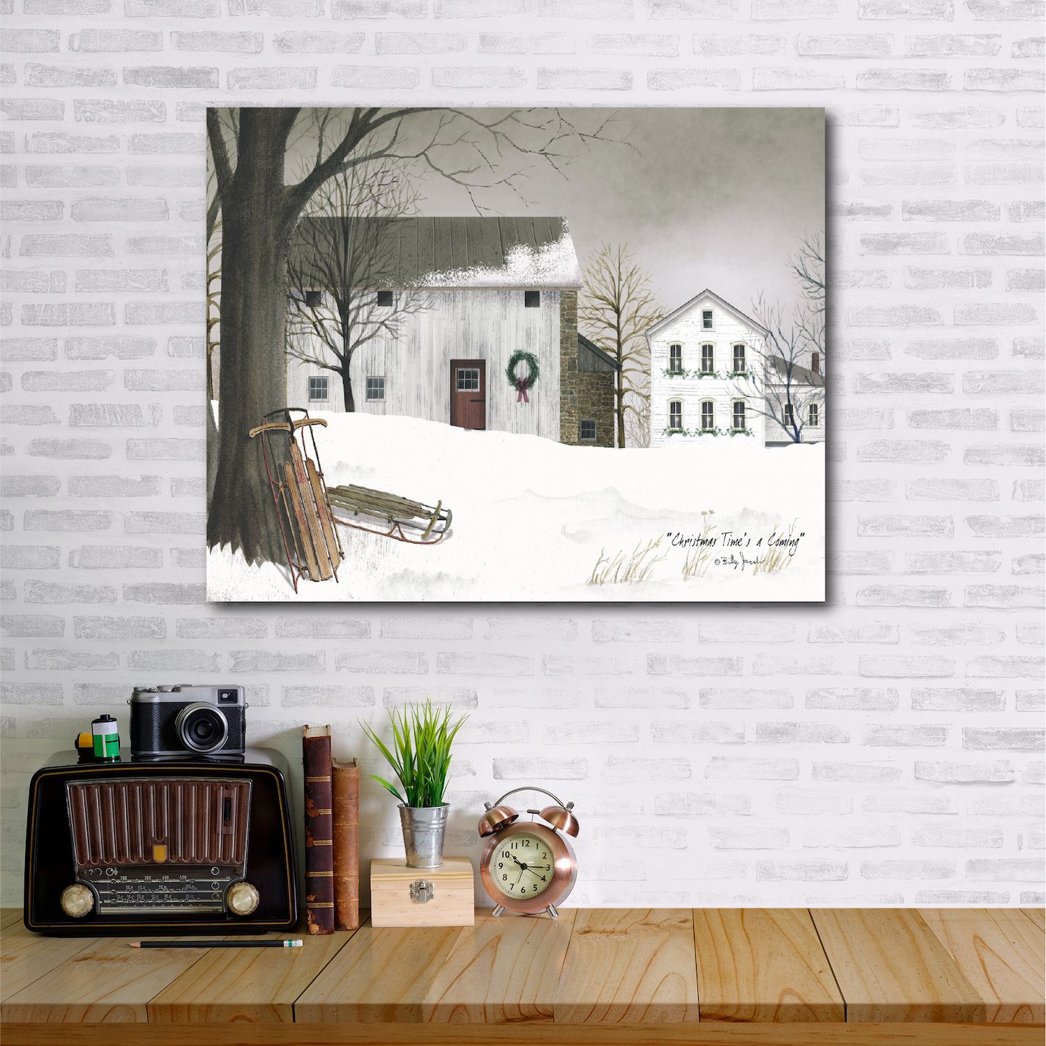 COURTSIDE MARKET Go Sledding Canvas Wall Art