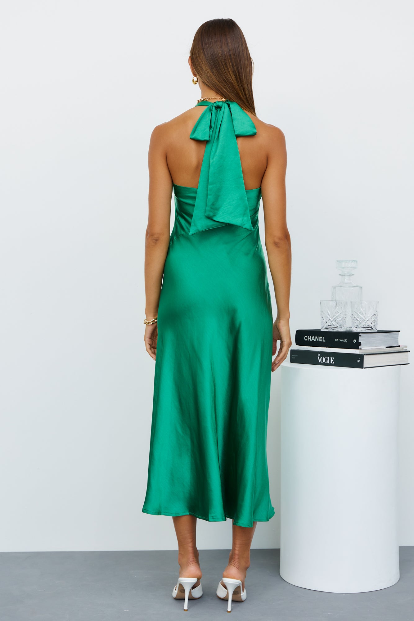 Waltzing Around Midi Dress Green