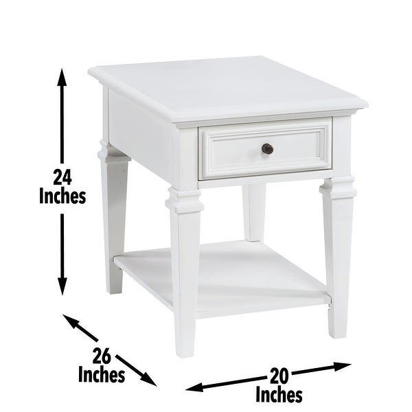 The Gray Barn Castana Modern Farmhouse Soft White End Table