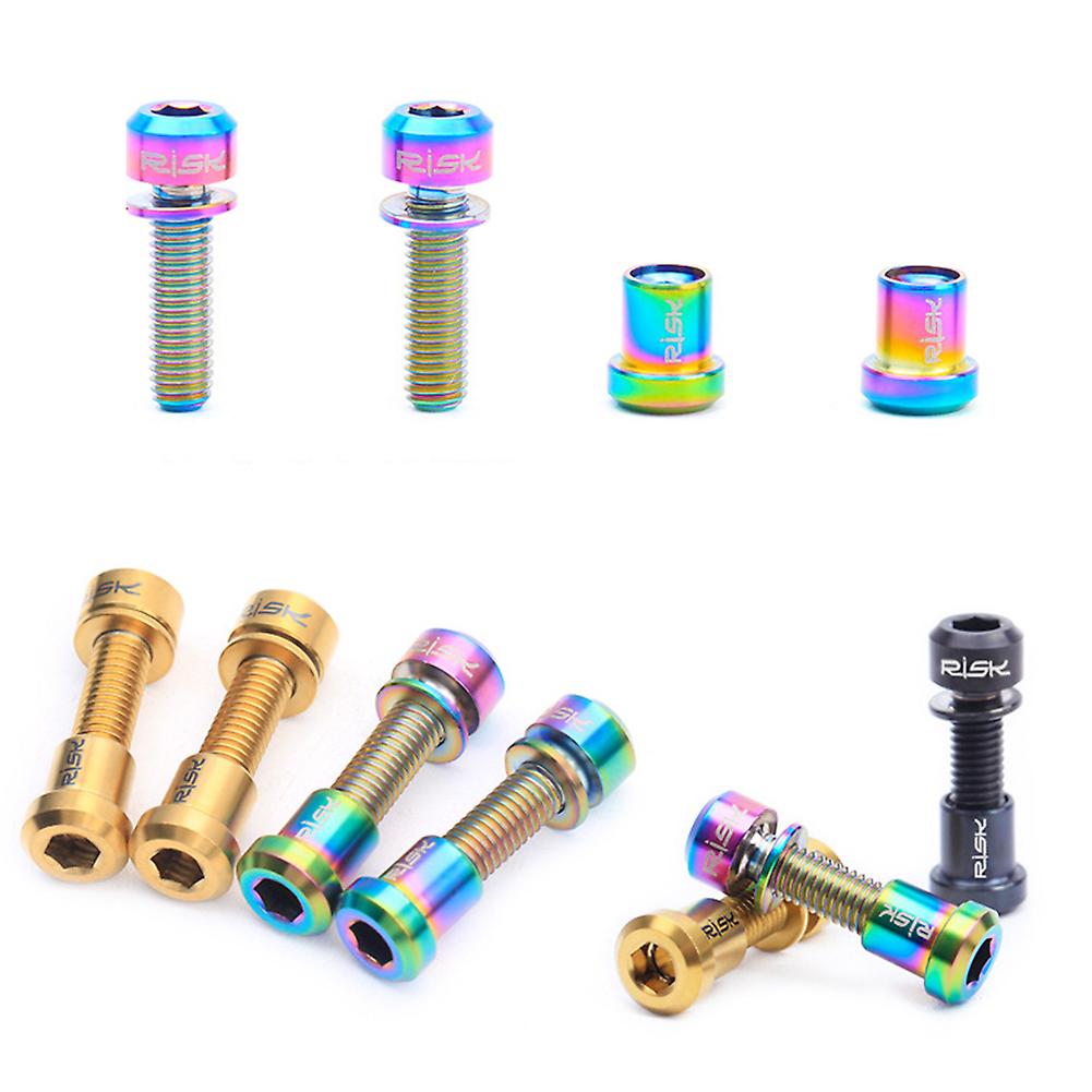 Bicycle Stems Bolt Tapered Head Bolt With Washer Screw M5x18mm For Road Bike Mtb Bmx Folding Black