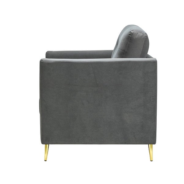 Clara Modern Club Chair with Velvet Tufted Back Set of 2 by HULALA HOME