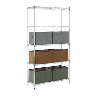 MZG Chrome 5-Tier Steel Shelving (11.8 in. x 33.5 in. x 59 in.) 3085150OAH501SG