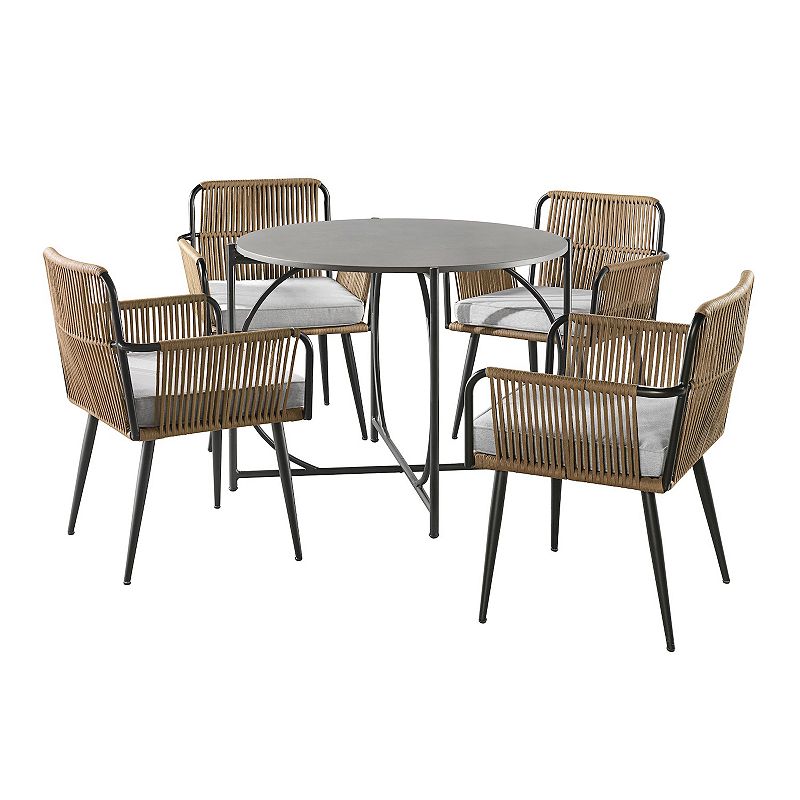 Alaterre Furniture Alburgh All-Weather Outdoor Bistro Chair and Dining Table 5-piece Set