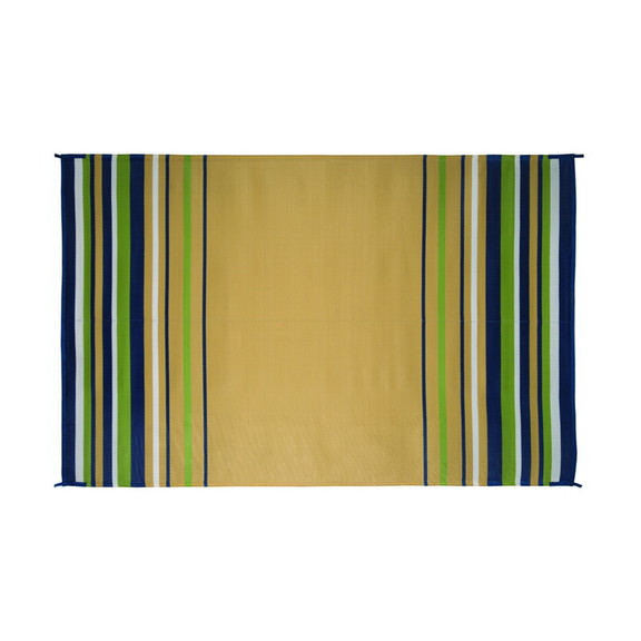 Faulkner 68800 Mat Striped 8X20 Navy/Wht/Lime/Bge