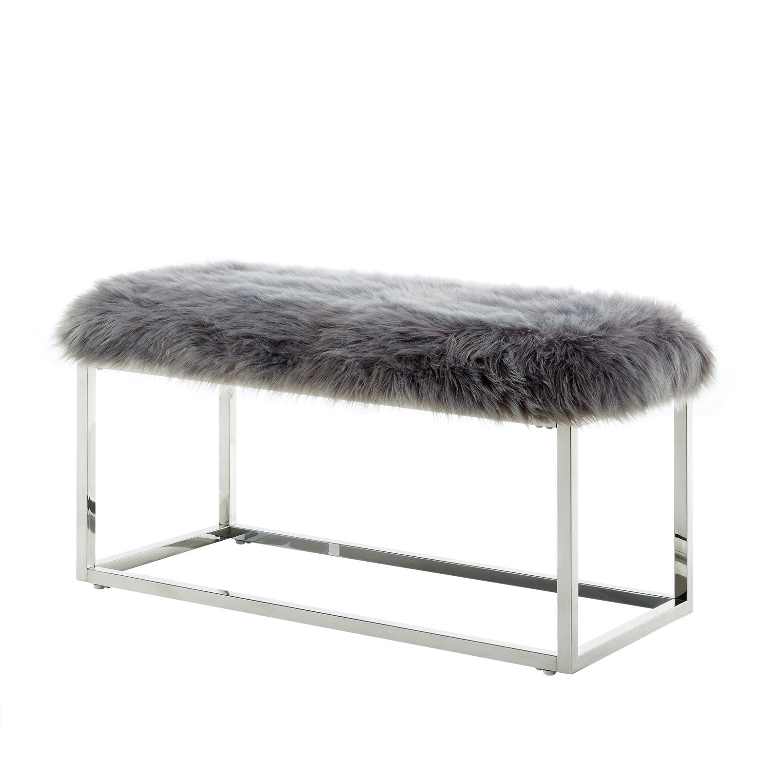 Inspired Home Athena Faux Fur Bedroom Bench