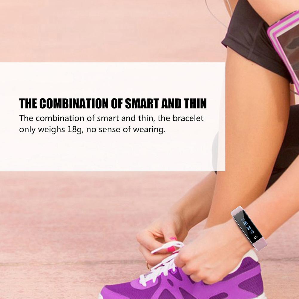 0.86inch Ips Color Screen Smart Bracelet  Pedometer Sport Bluetooth Pink