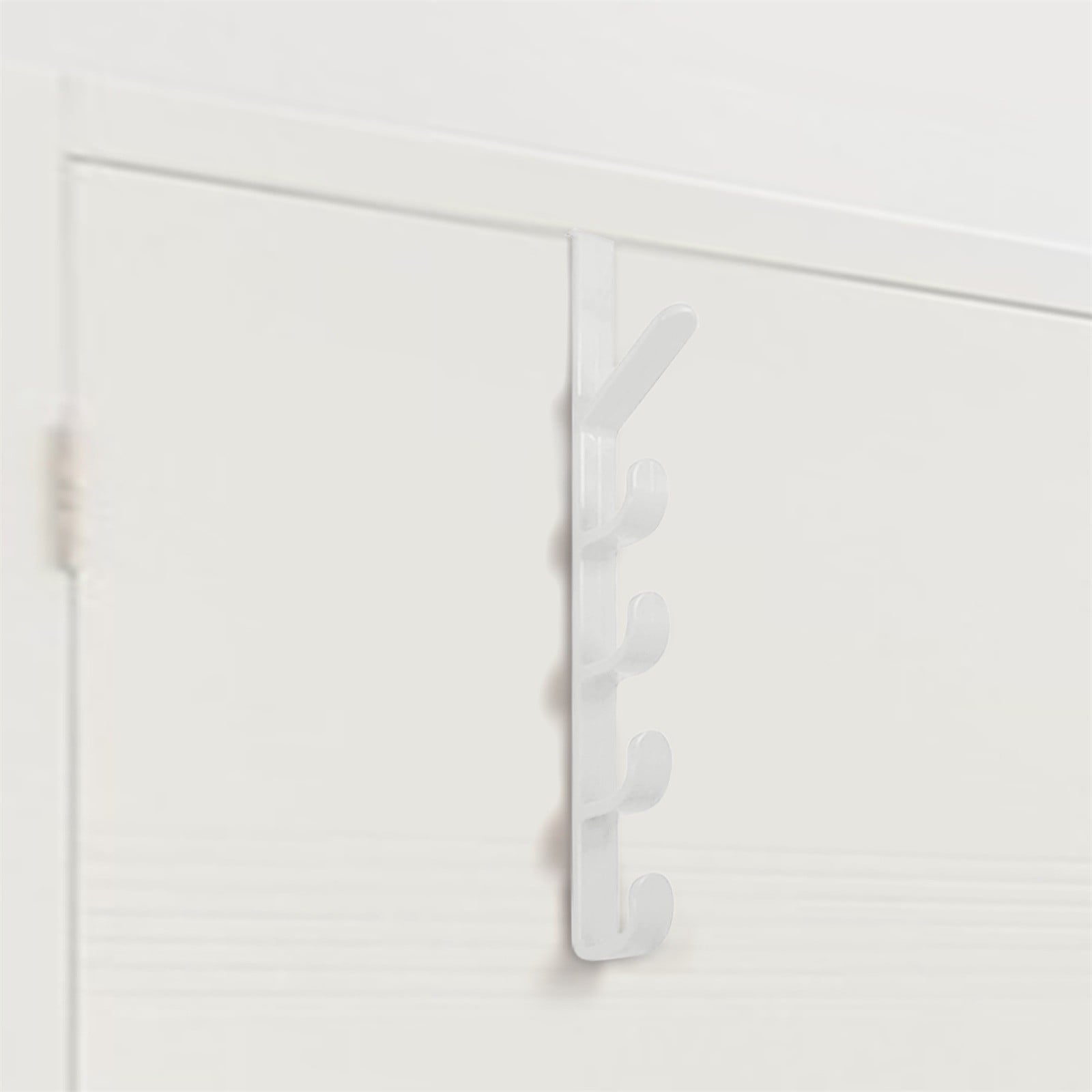 Sehao Over The Door Hook Hanger | 5-Hook Heavy-Duty Organizer Rack for Coats， Hats White ABS