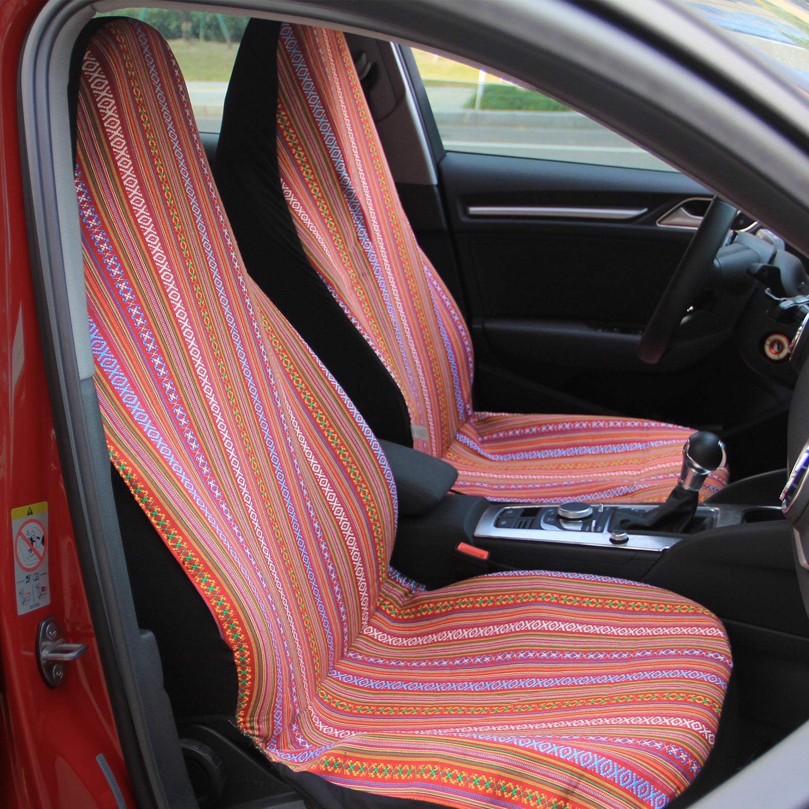 Copap Car Seat Covers Baja Blanket Red Stripe 4pc Universal Fits for Car