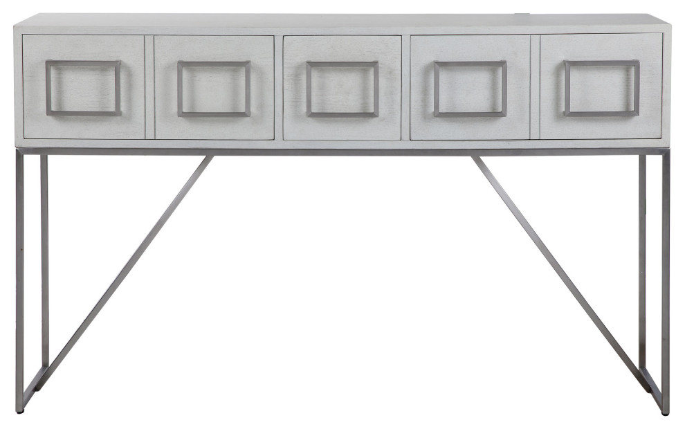 Uttermost Abaya White Console table   Contemporary   Console Tables   by We Got Lites  Houzz