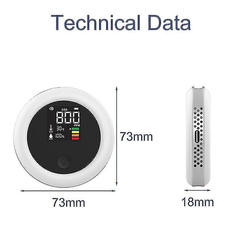 Co2 Detector Carbon Dioxide Concentration Detector Co2 Monitor Meter Air Monitor Humidity Co2 Conte