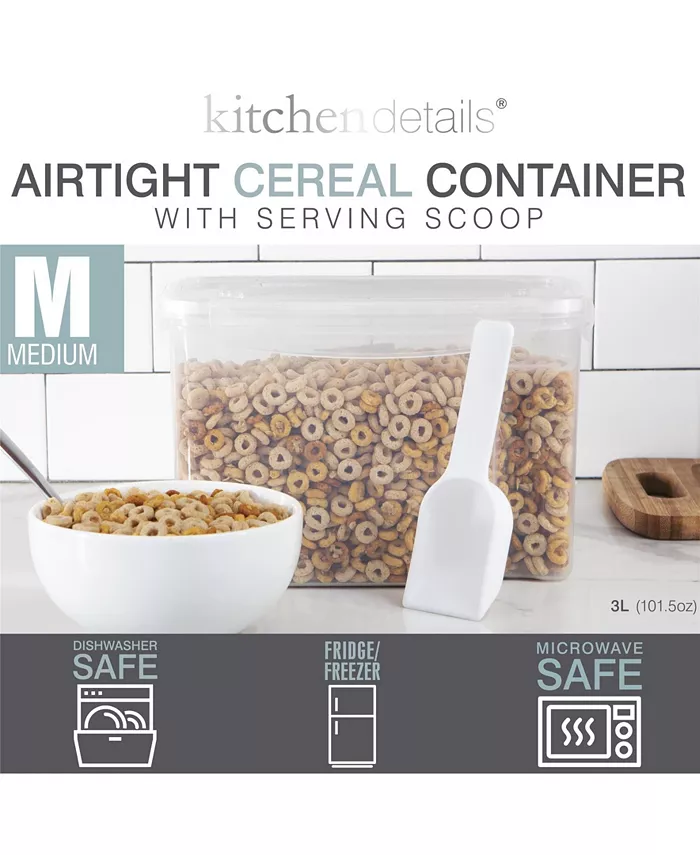 Kitchen Details Medium Size Airtight Cereal Container with Scooper