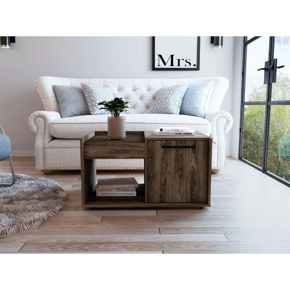 DEPOT E SHOP Ambar Coffee Table  One Open Shelf  One Door Cabinet ...   Contemporary   Coffee Tables   by BisonOffice  Houzz