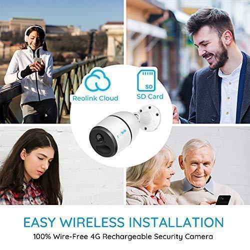 3G/4G LTE Outdoor Solar-Powered Celluar Security Camera, Wirefree Rechargeable Battery Camera System