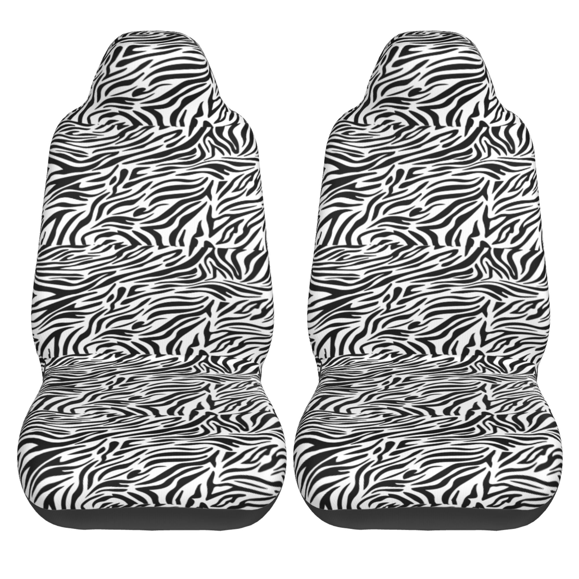 ZICANCN Car Seat Covers Front Seats Only，Zebra Monochrome Print Automotive Seat Covers Protectors for Cars Trucks Suv 2 Pack