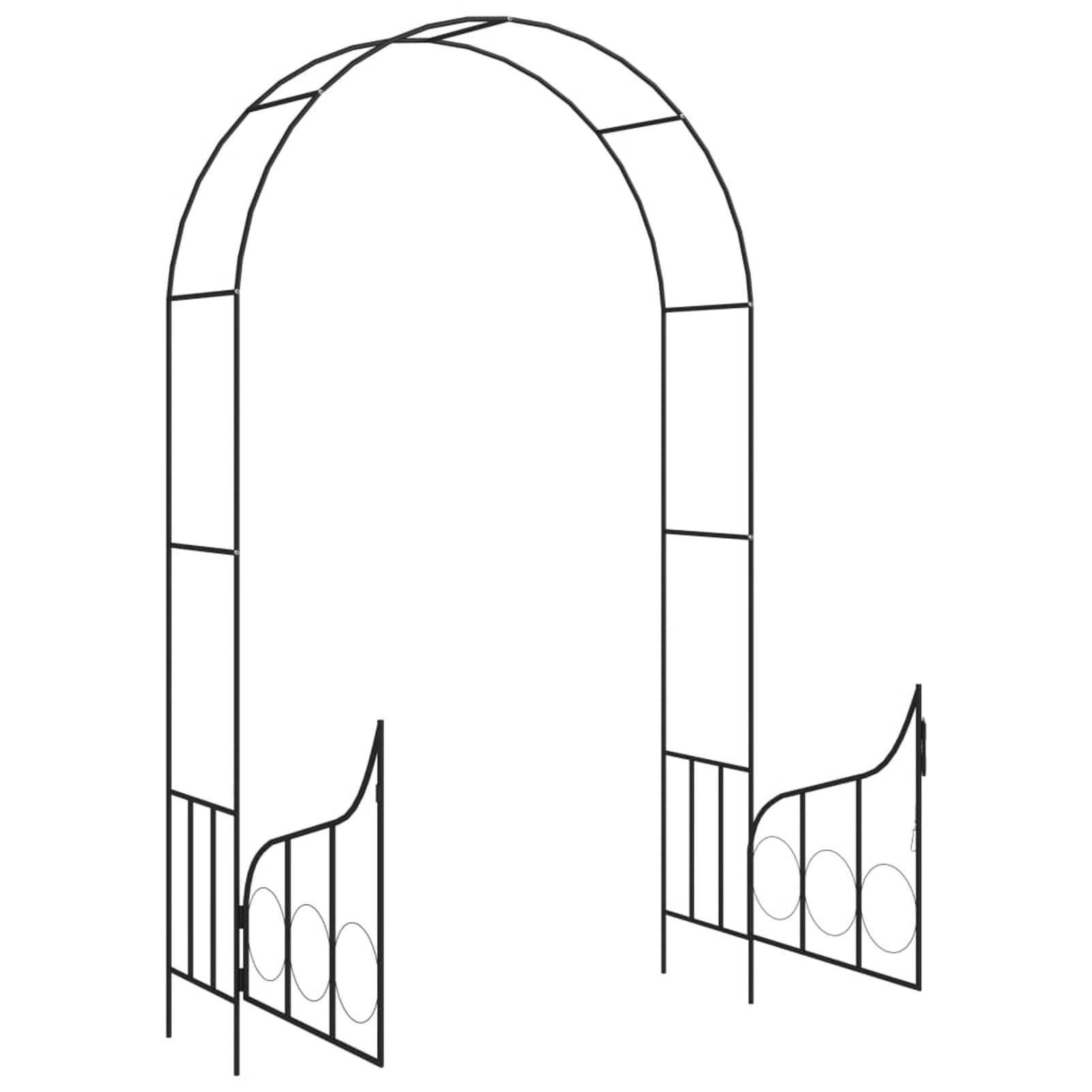 Garden Arch with Gate Black 54.3