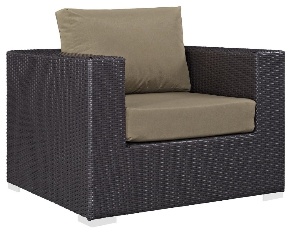 Convene Outdoor Wicker Rattan Armchair   Tropical   Outdoor Lounge Chairs   by Modway  Houzz