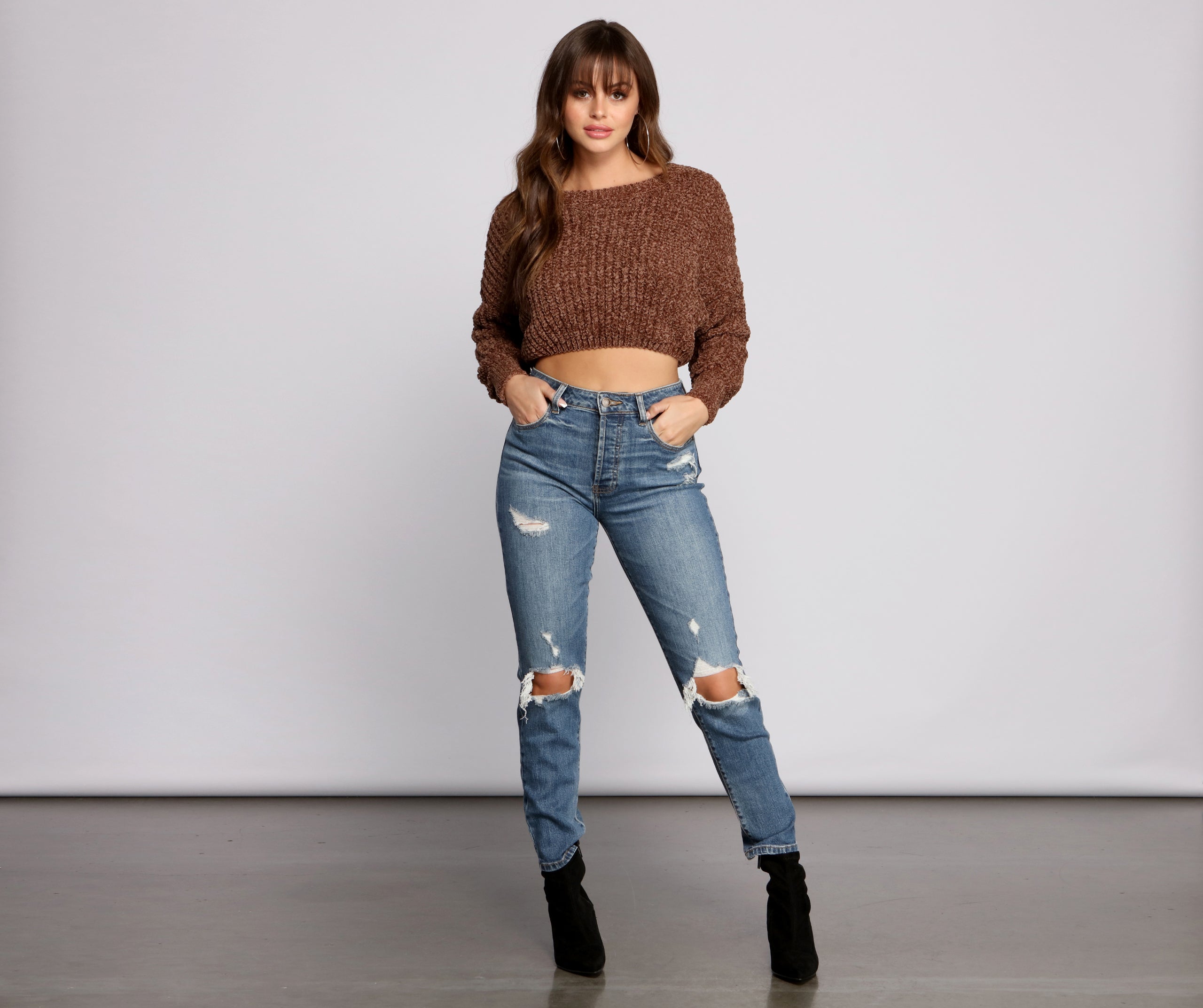 Cozy Chenille Cropped Sweater