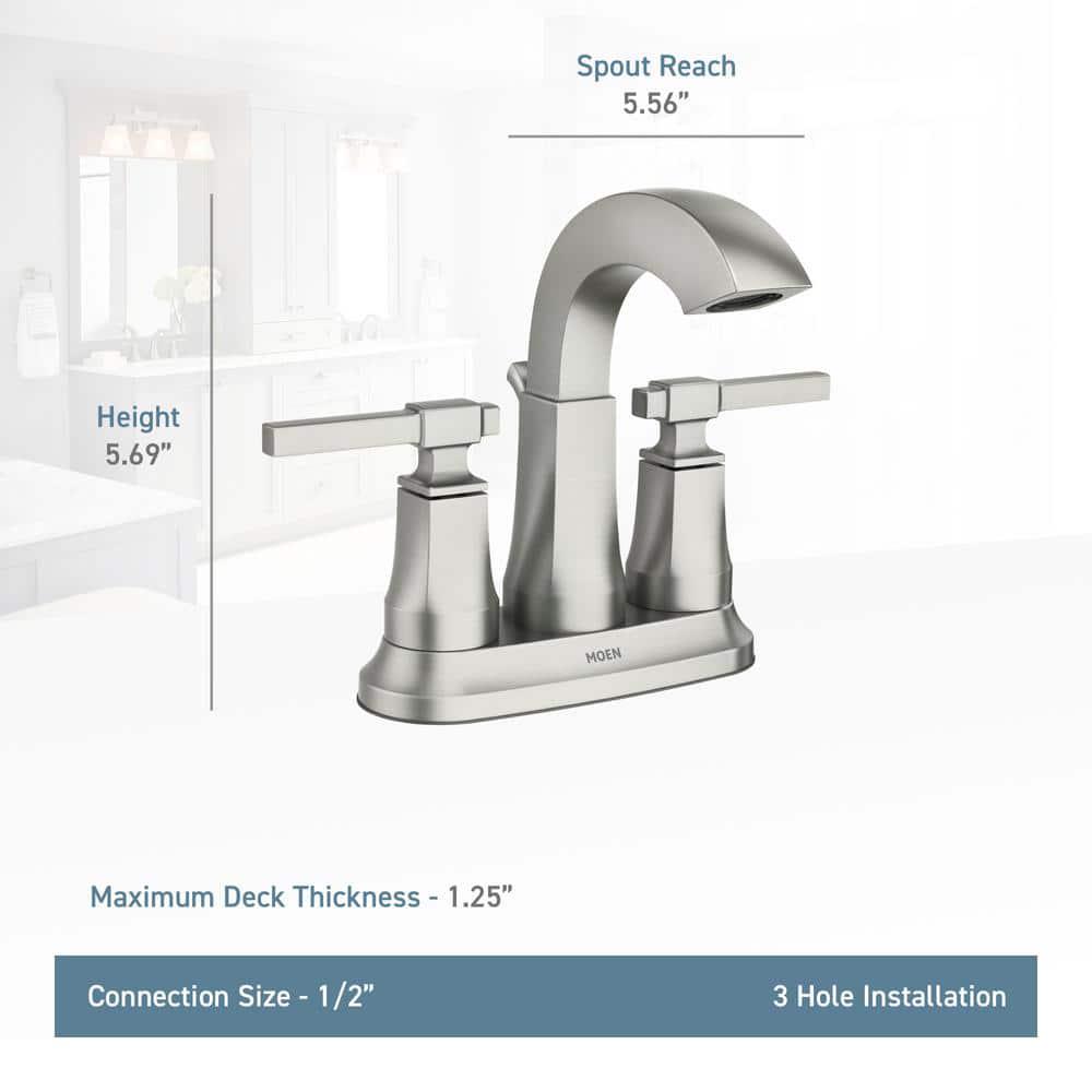 MOEN Ayda 4 in Centerset 2Handle Bathroom Faucet in Spot Resist Nickel