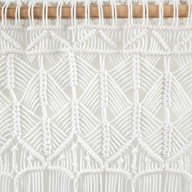 Boho Macrame Tassel Cotton Window Valance White Lush D cor