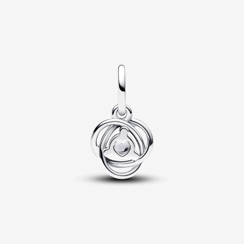 PANDORA  April Clear Eternity Circle Dangle Charm - Sterling Silver