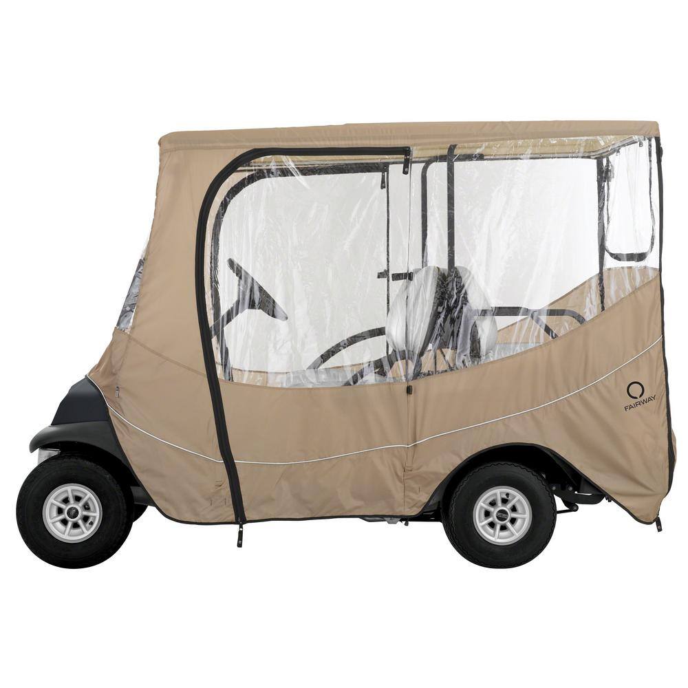 Classic Accessories Fairway Long Roof Travel Golf Car Enclosure Khaki 40-046-345801-00