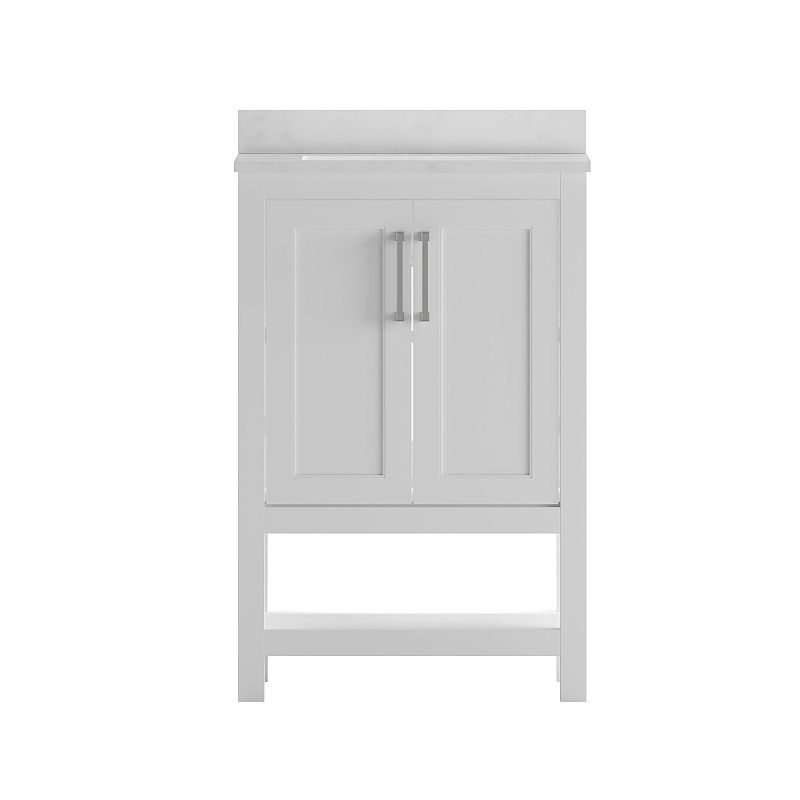 Emma and Oliver Vesta Bathroom Vanity with Undermount Sink and Open Storage Shelf