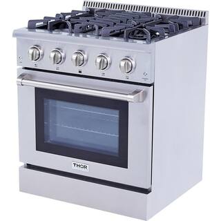 Thor Kitchen Pre-Converted Propane 30 in. 4.2 cu. ft. Dual Fuel Range in Stainless Steel HRD3088ULP