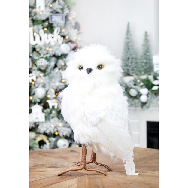 Decorae Fake Stuffed Owl Figure 10 5in Tall Bird Craft Halloween Prop Or Christmas Tree Topper Use