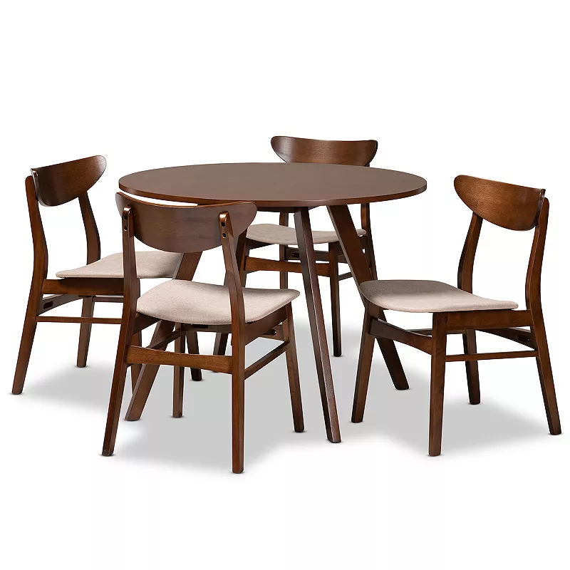 Baxton Studio Philip Dining Table and Chair 5-piece Set