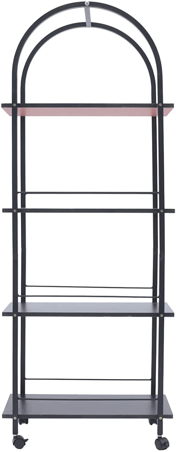 FETCOI 4 Tier Flower Pot Plants Stand Display Wooden Shelves Rack Indoor Outdoor Decor (Black)