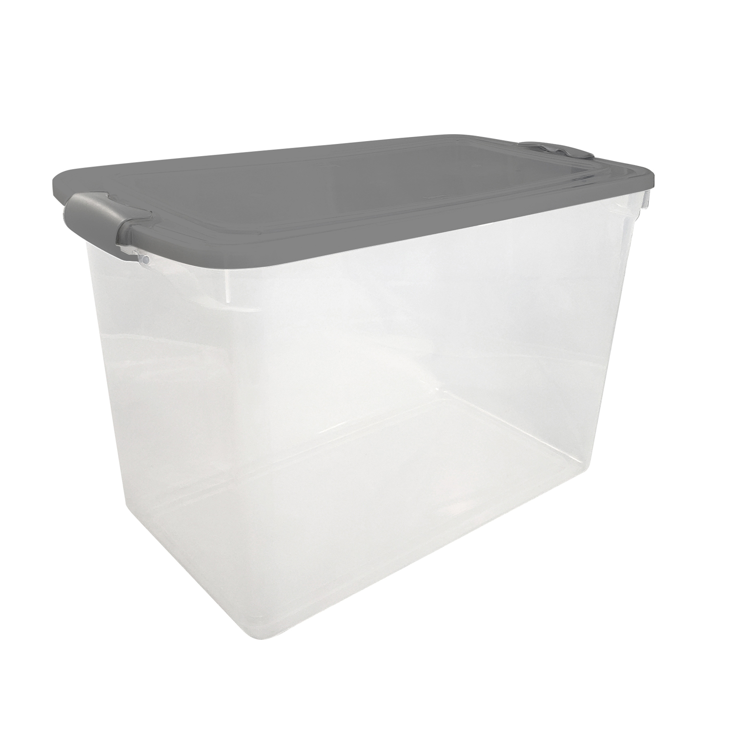 Homz Latching 112 qt Black/Clear Storage Tote 18.25 in. H X 16 in. W X 28.75 in. D Stackable