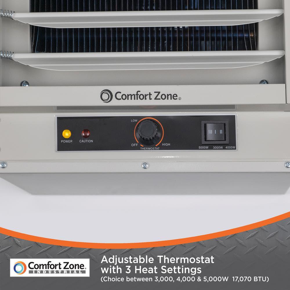 Comfort Zone 17065 BTU Ceiling Mount FanForced Industrial Utility Electric Heater Furnace with Safety Overheat Protection