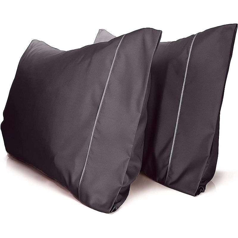 2PC Rayon From Ultra Soft Solid Performance Pillowcase Set - Luxclub