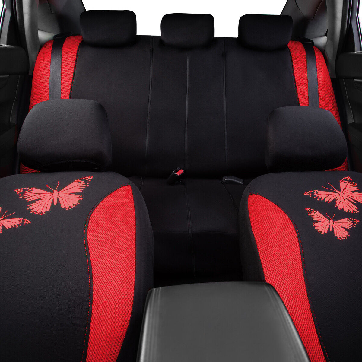 Butterfly Full Set Car Seat Cover Split Air Mesh Fit Car Truck SUV for Women