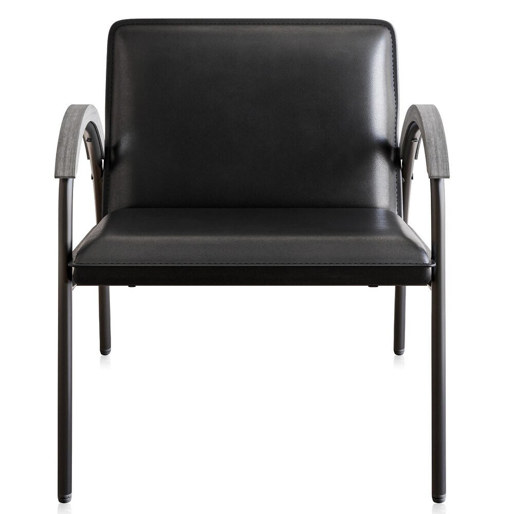 BELLEZE Apex Faux Leather Accent Chair w/ Unique Curved Design