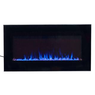 Northwest 36 in. LED Fire and Ice Electric Fireplace with Remote in Black 80-2000A-36