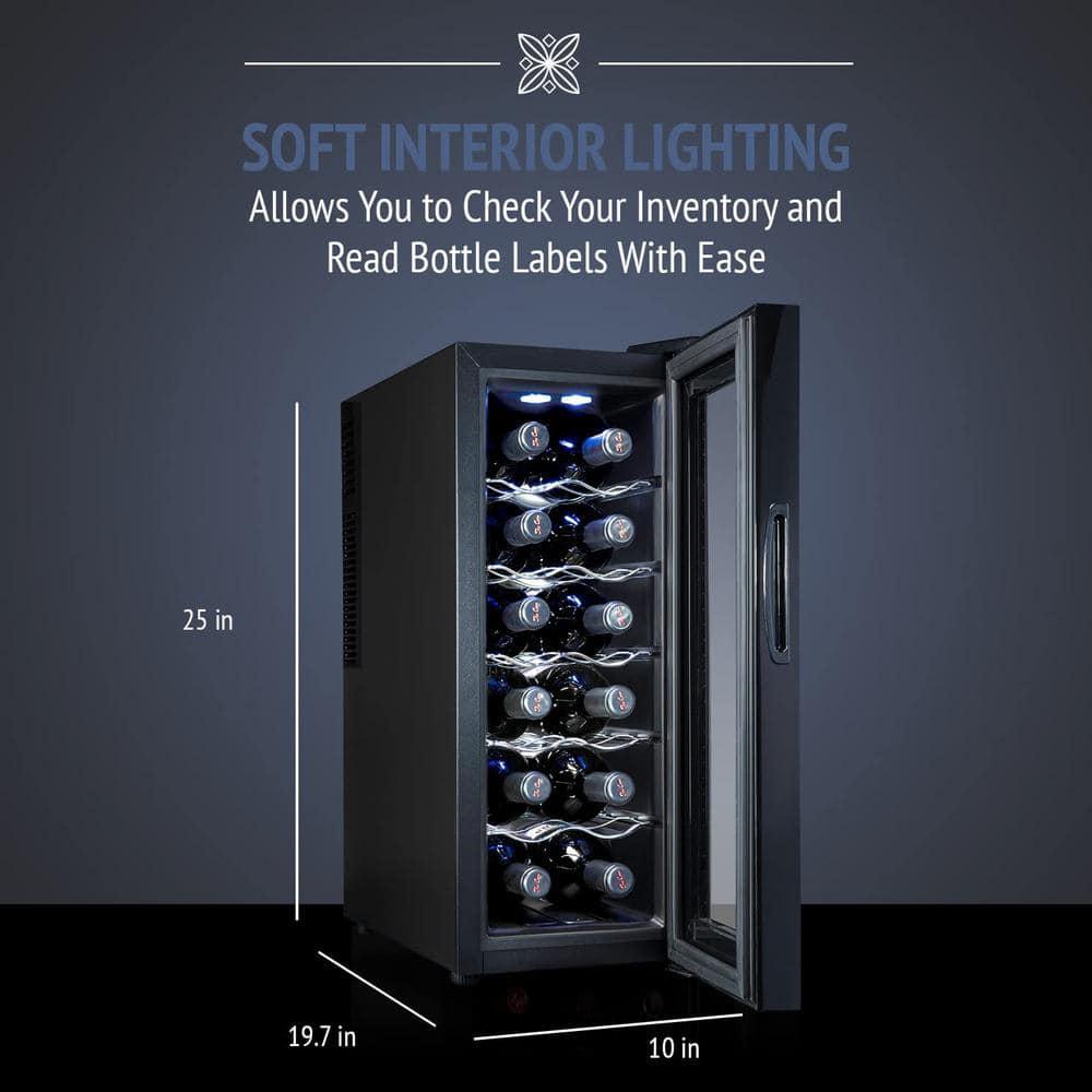 Ivation Thermoelectric 12Bottle Free Standing Wine Cooler